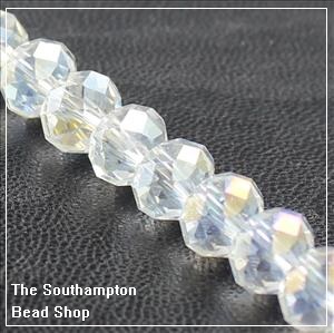 Chinese 6x8mm Rondelle - Crystal AB